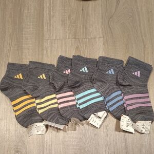 Adidas Yellow and Pink Casual Socks